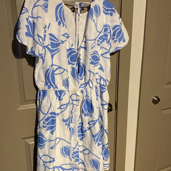 Lane Bryant Short Flutter Sleeve Square Neck Tie-Back Top Dress - Size 24 - Picture 4 of 9